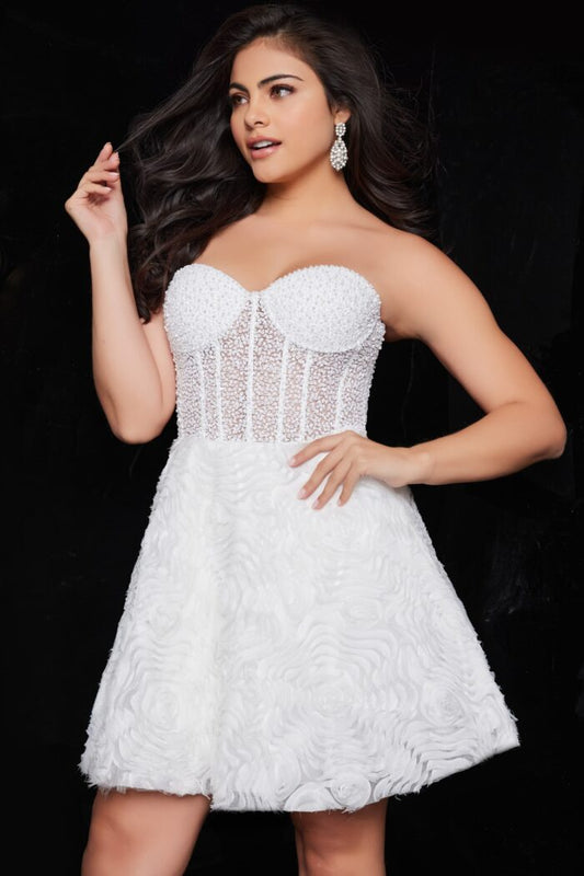 Cocktail Dresses Sequin Short Corset Cocktail Dress White