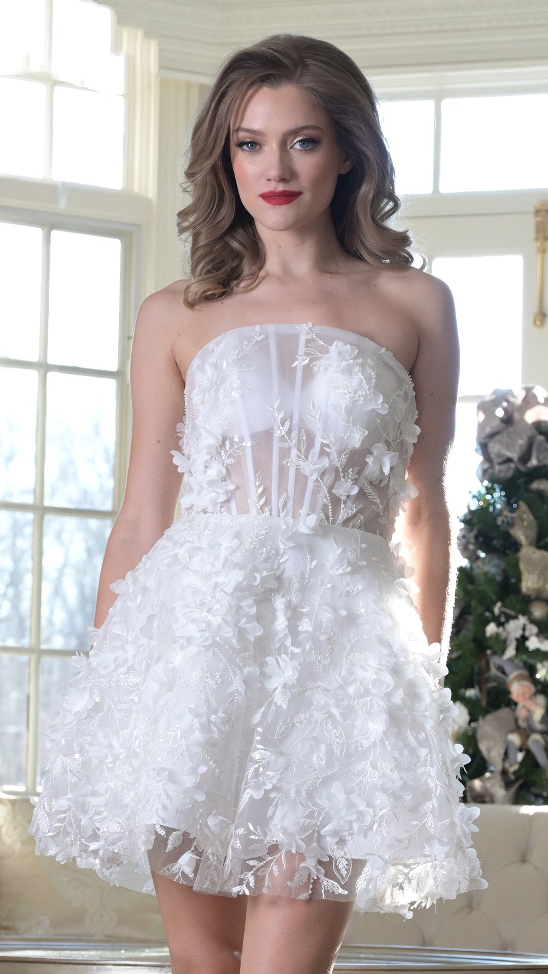 Cocktail Dresses A Line Lace Ruffle Short Cocktail Dress Off White
