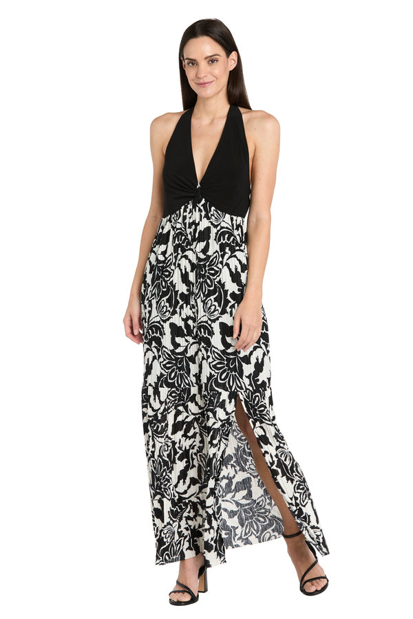 Floral Print Formal Dress Long Slit Maxi R&M Richards 3660
