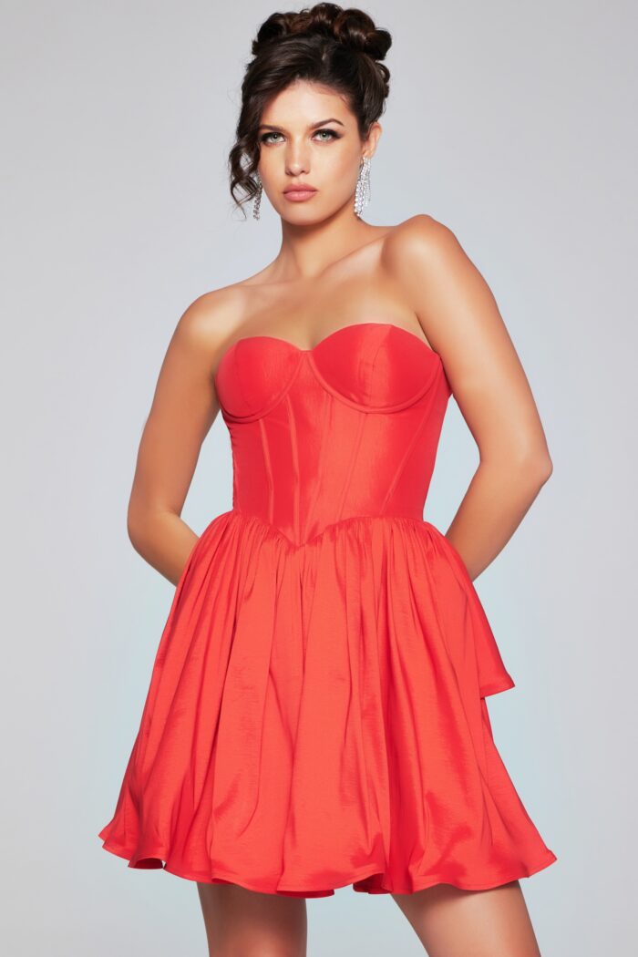 Cocktail Dresses Short Strapless Cocktail Dress Red