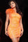 Cocktail Dresses Beaded Homecoming Sequin Feather Cocktail Dress Orange