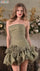 Cocktail Dresses Short Homecoming 3D Cocktail Dress Deep Sage