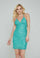 Cocktail Dresses Sequin Fitted Short Cocktail Dress Bright Teal