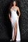 Formal Dresses Prom Long Fitted Formal High Slit Dress Off White