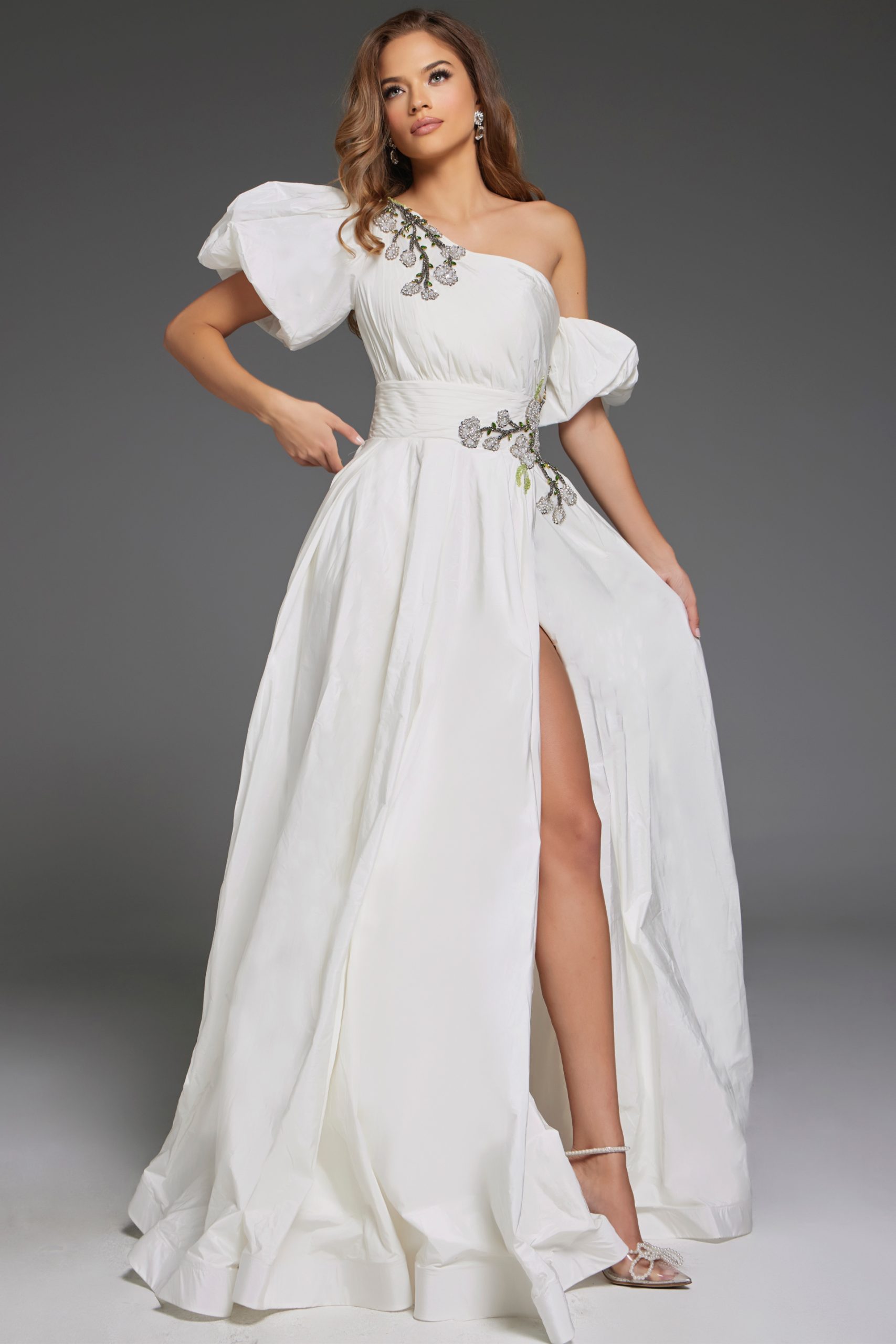 Wedding Dresses Long Bridal Gown Puff Sleeve Wedding Dress White