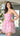 Cocktail Dresses A Line Lace Print Short Ruffle Floral Cocktail Dress Pink