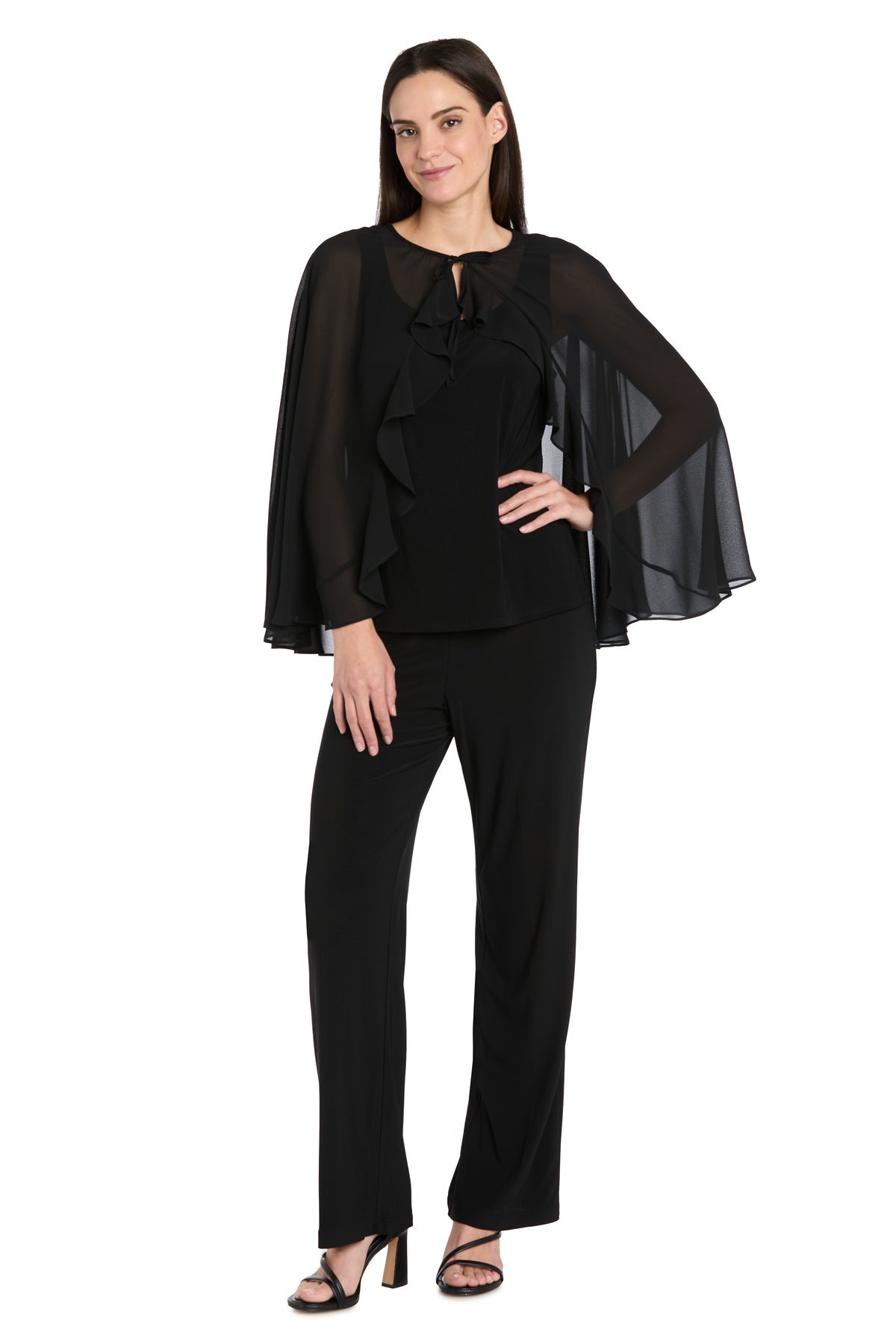 Crew/High-Neck Floor-Length Chiffon Formal Sheath/Column R&M Richards 3687