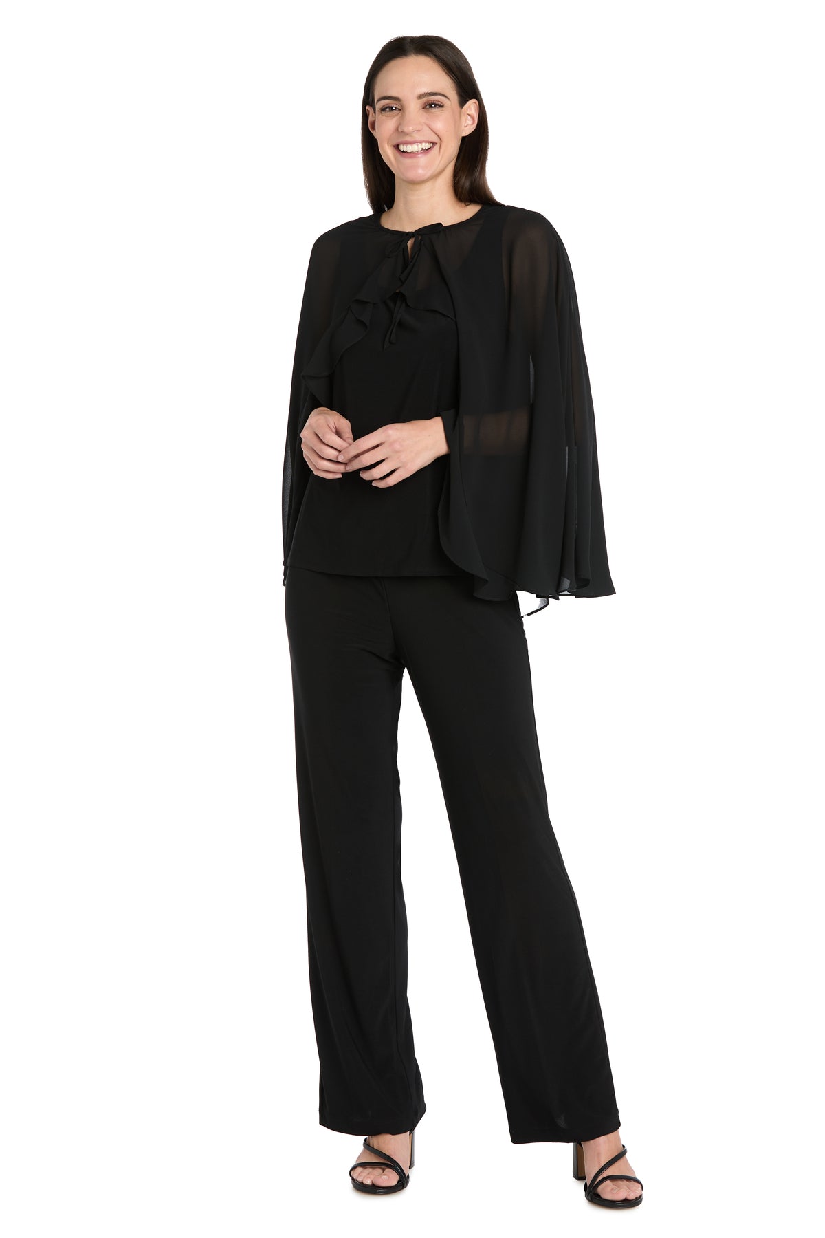 Crew/High-Neck Floor-Length Chiffon Formal Sheath/Column R&M Richards 3687