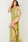 Prom Dresses Long Formal Fringe Slit Prom Dress Lime
