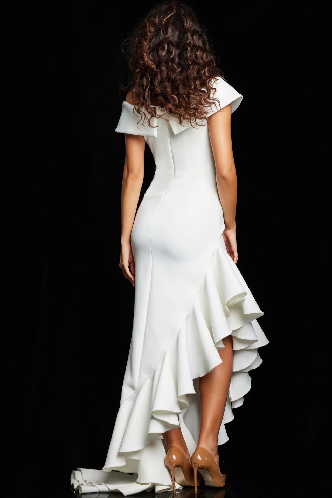 Jovani 36910 Prom Long Ruffle Slit Formal Evening Dress