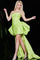 Cocktail Dresses Fitted Short Ruffle Cocktail Dress Lime