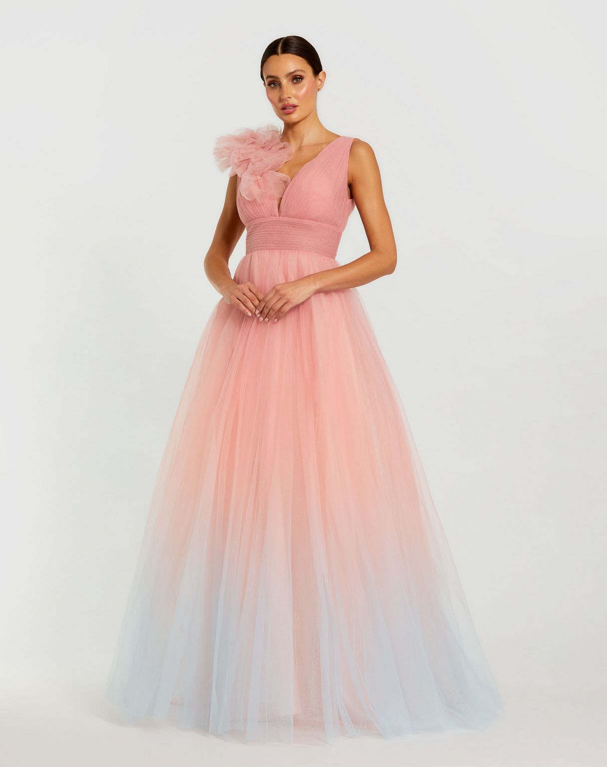 Mac Duggal 37001 Long Ball Gown Ombre Prom Dress