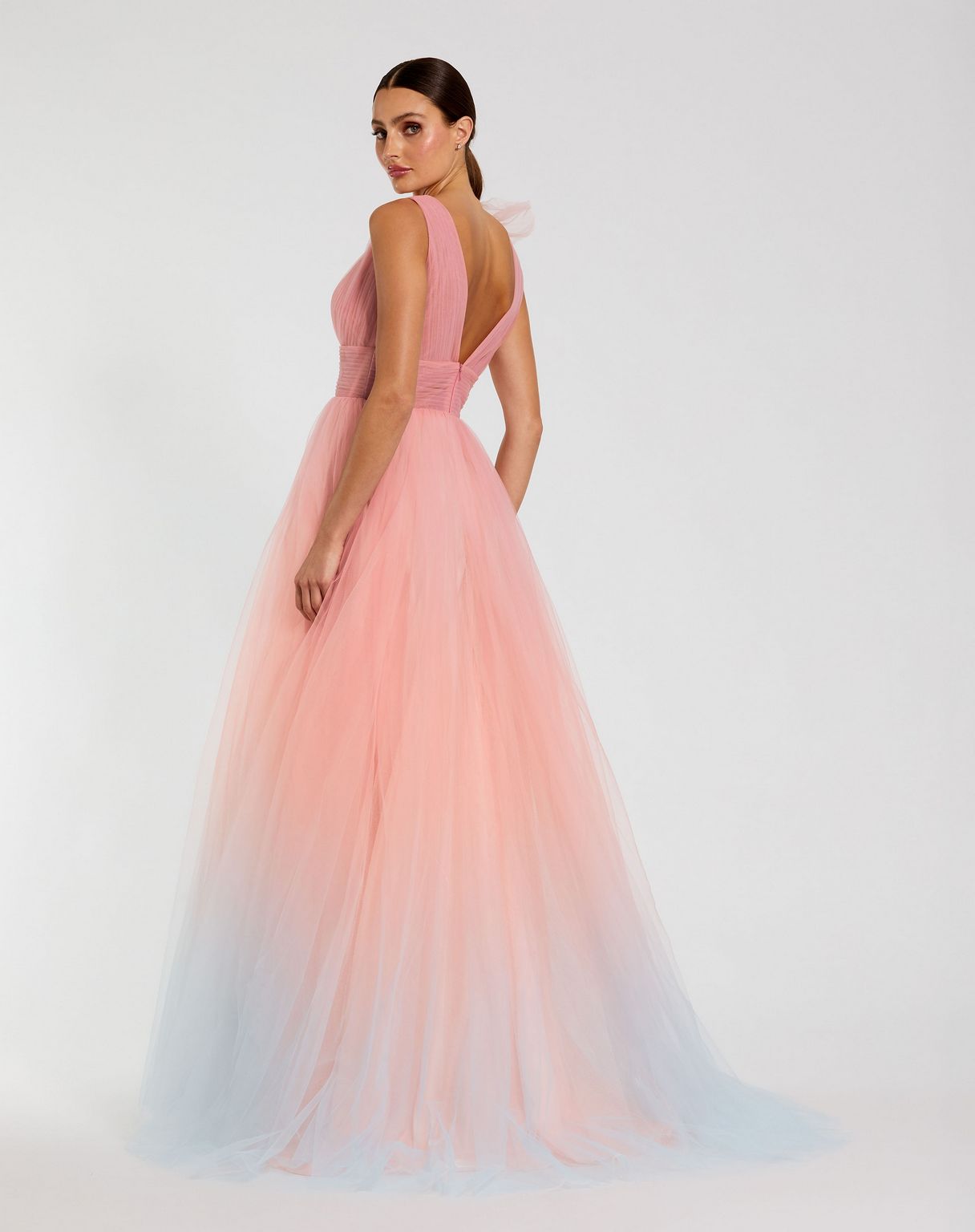 Mac Duggal 37001 Long Ball Gown Ombre Prom Dress