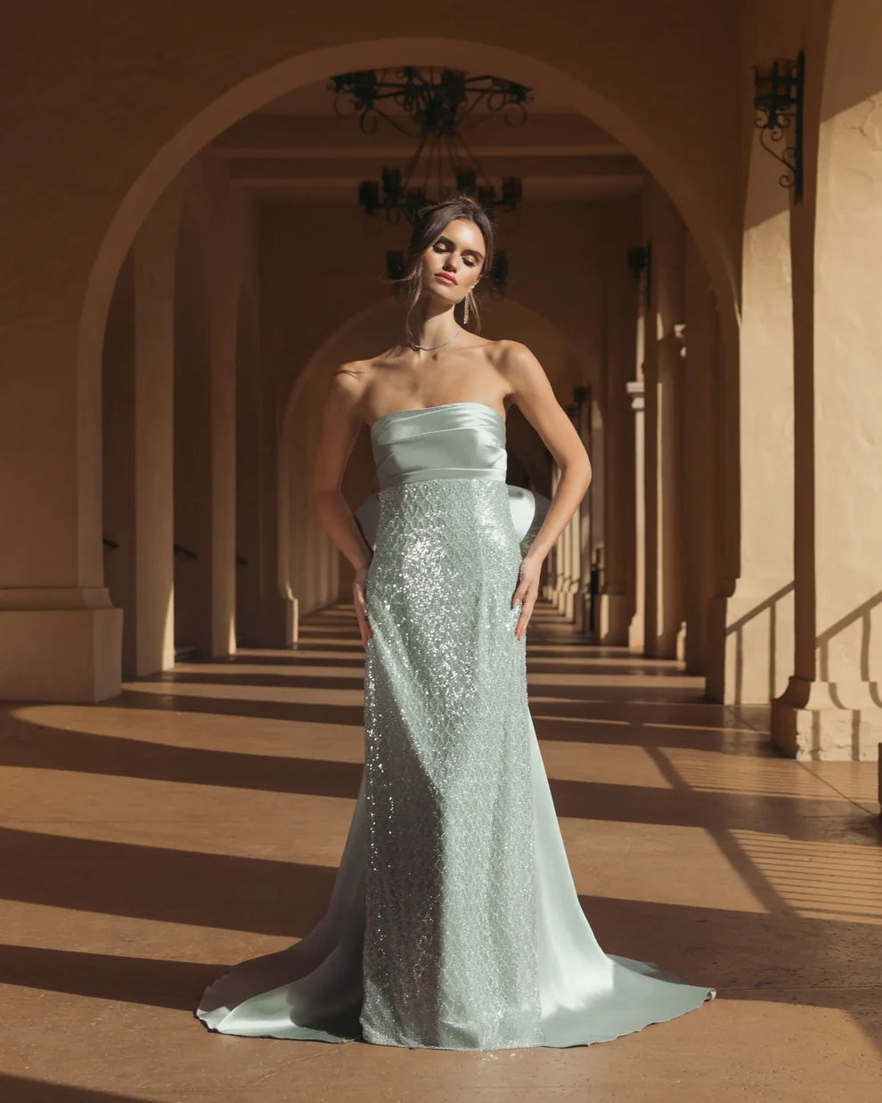 Formal Dresses Long Fitted Formal Evening Prom Dress Sage