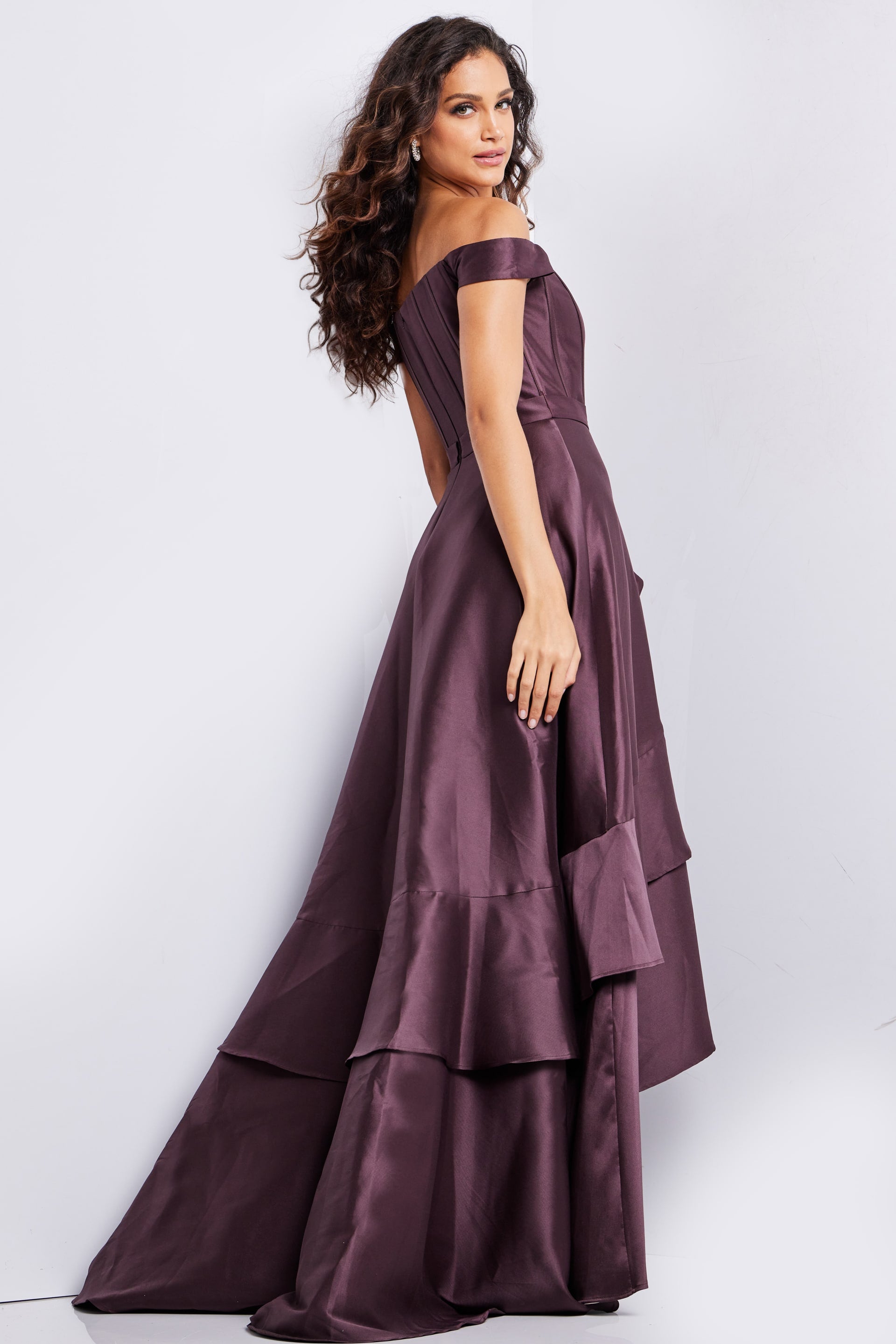 Formal Dresses Hig Low Prom Formal Corset Dress Jovani 37014 Orchid