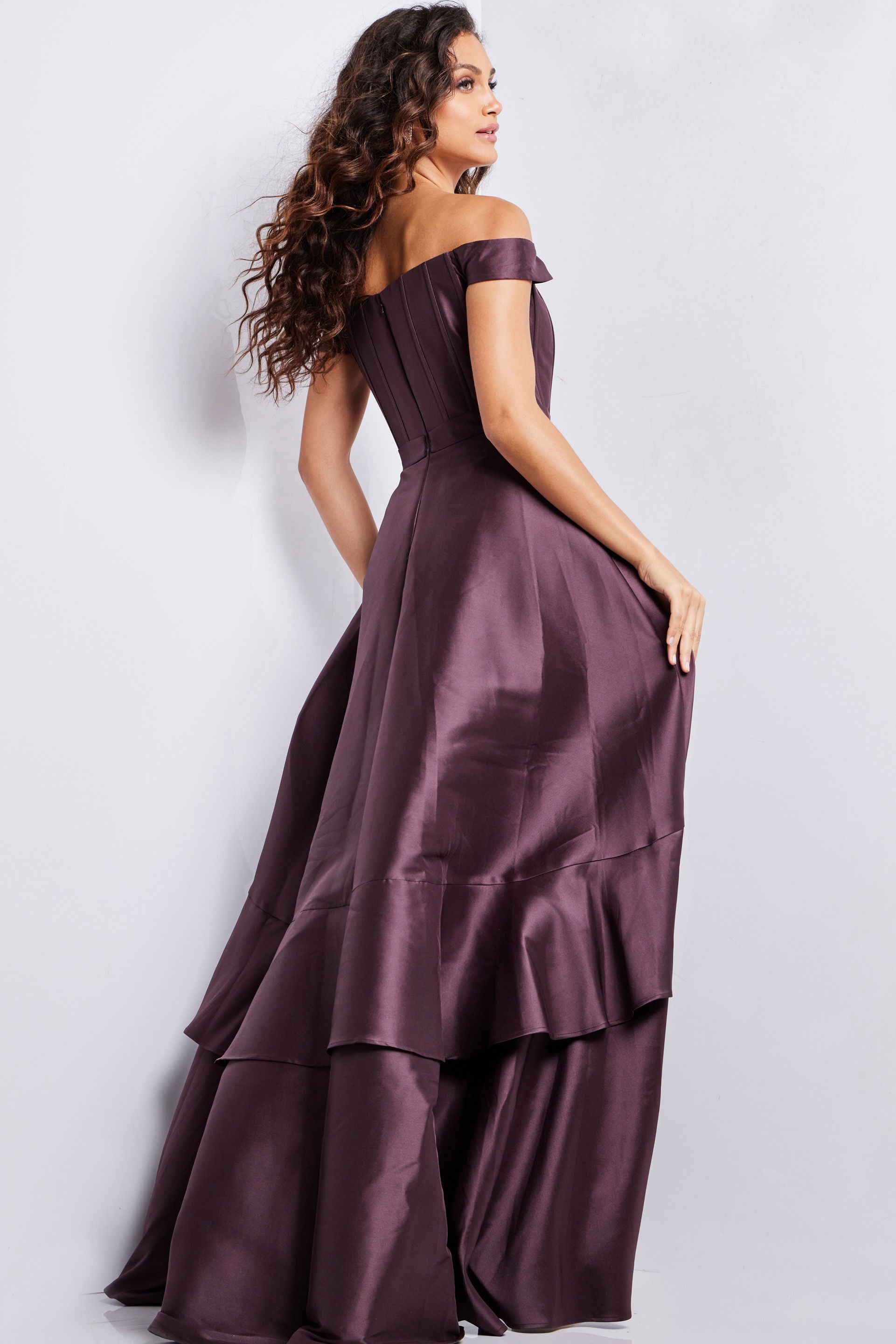Formal Dresses Hig Low Prom Formal Corset Dress Jovani 37014 Orchid
