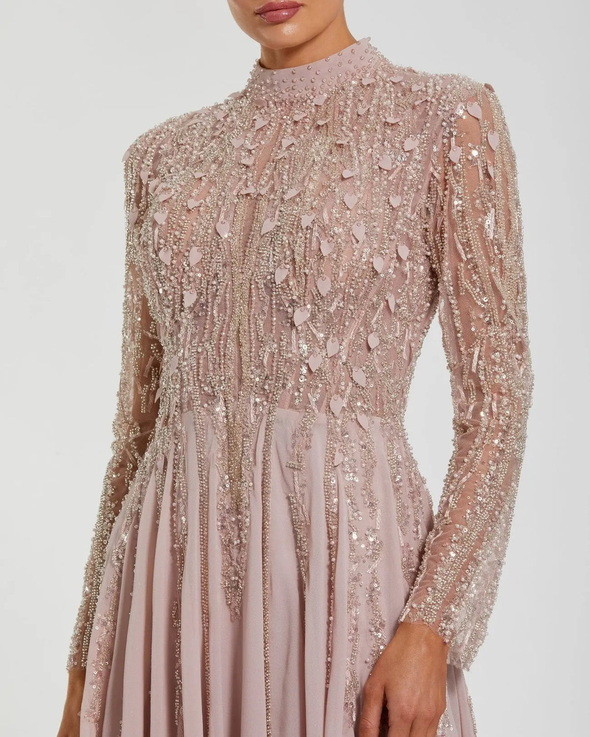 Mother of the Bride Dresses Long Sleeve Mother of the Bride Slit Dress Dusty Rose