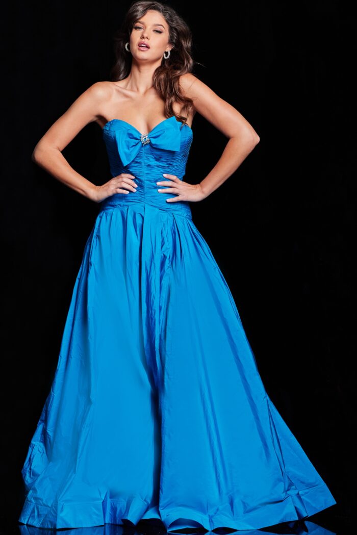 Formal Dresses Long Pleated Formal Slit Evening Dress Peacock