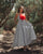 Cocktail Dresses A Line 3D Floral Midi Length Dress Black White