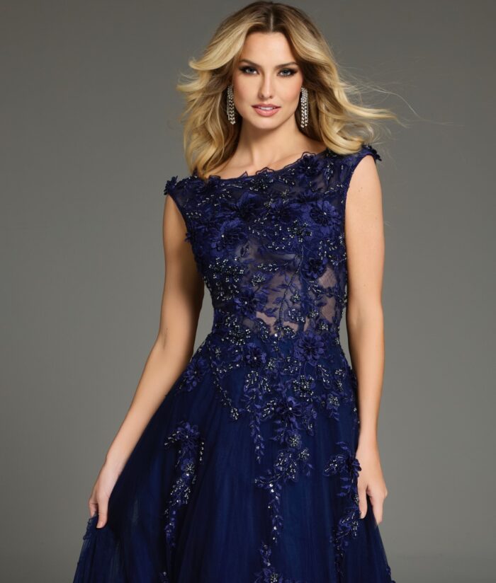 Formal Dresses A Line Long Formal Flora Evning Dress  Navy