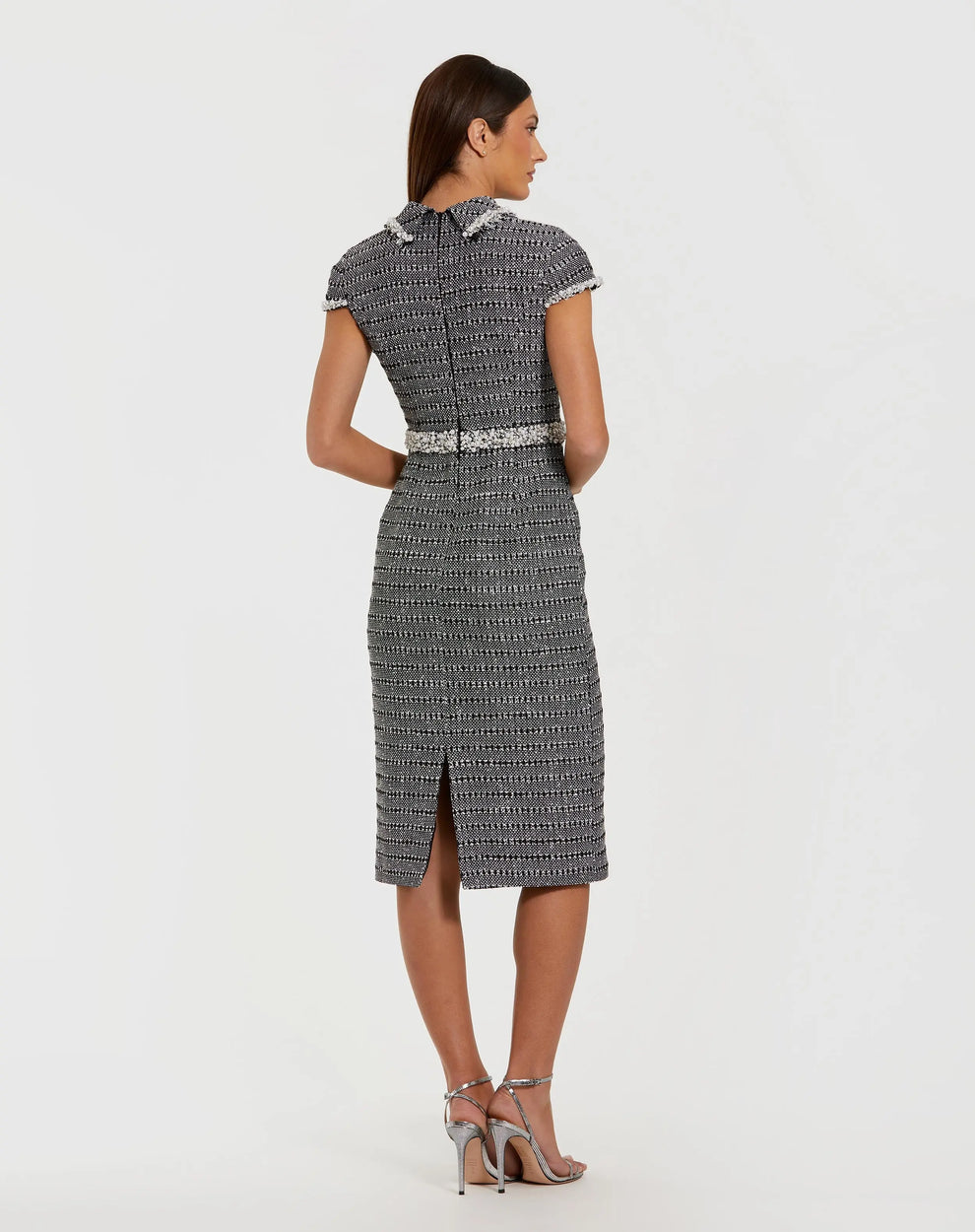 Cocktail Dress Short Beaded Cocktail Dress Black White
