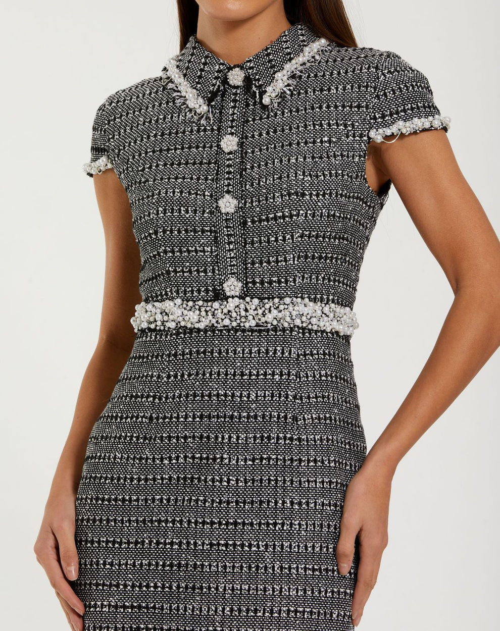 Cocktail Dress Short Beaded Cocktail Dress Black White
