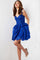Cocktail Dresses Beaded Short Tiered Cocktail Dress Royal