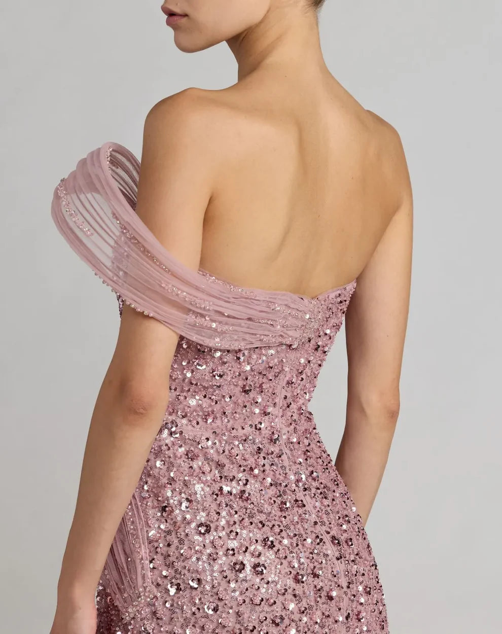 Prom Dresses Sequin Long Formal Beaded Prom Dress Blush