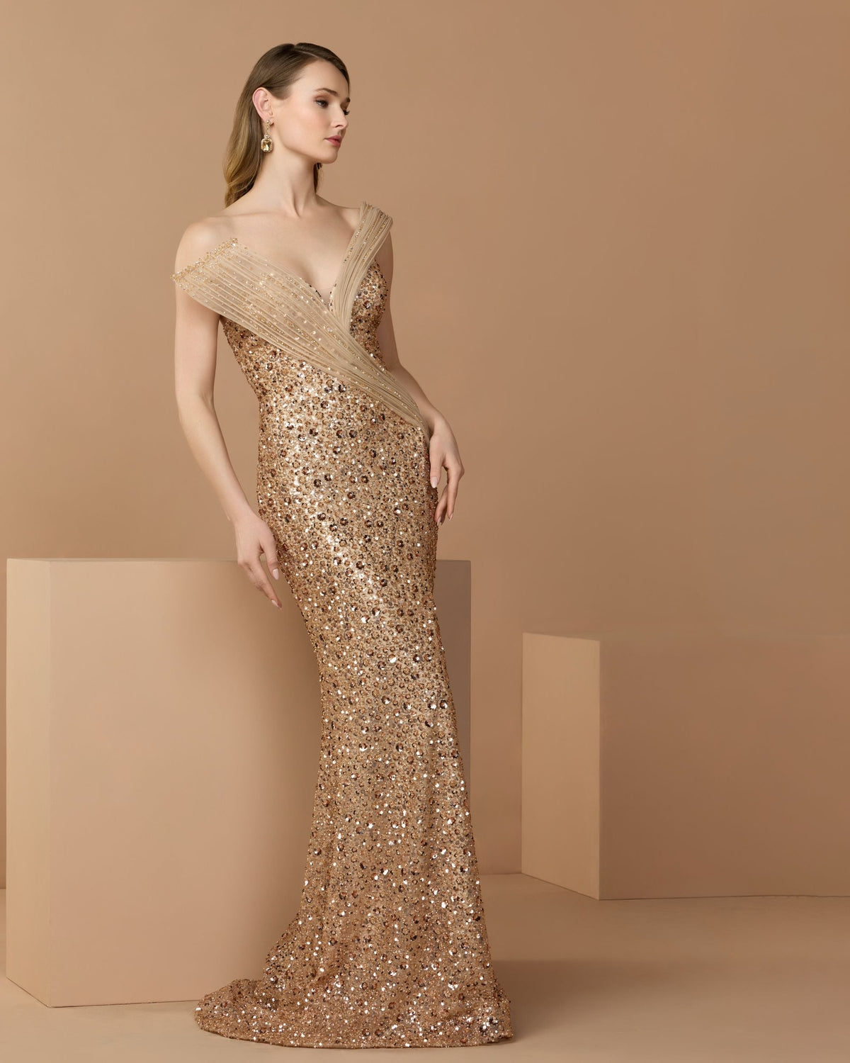 Off-the-Shoulder Floor-Length Sequin Formal Mermaid Mac Duggal 9937085P