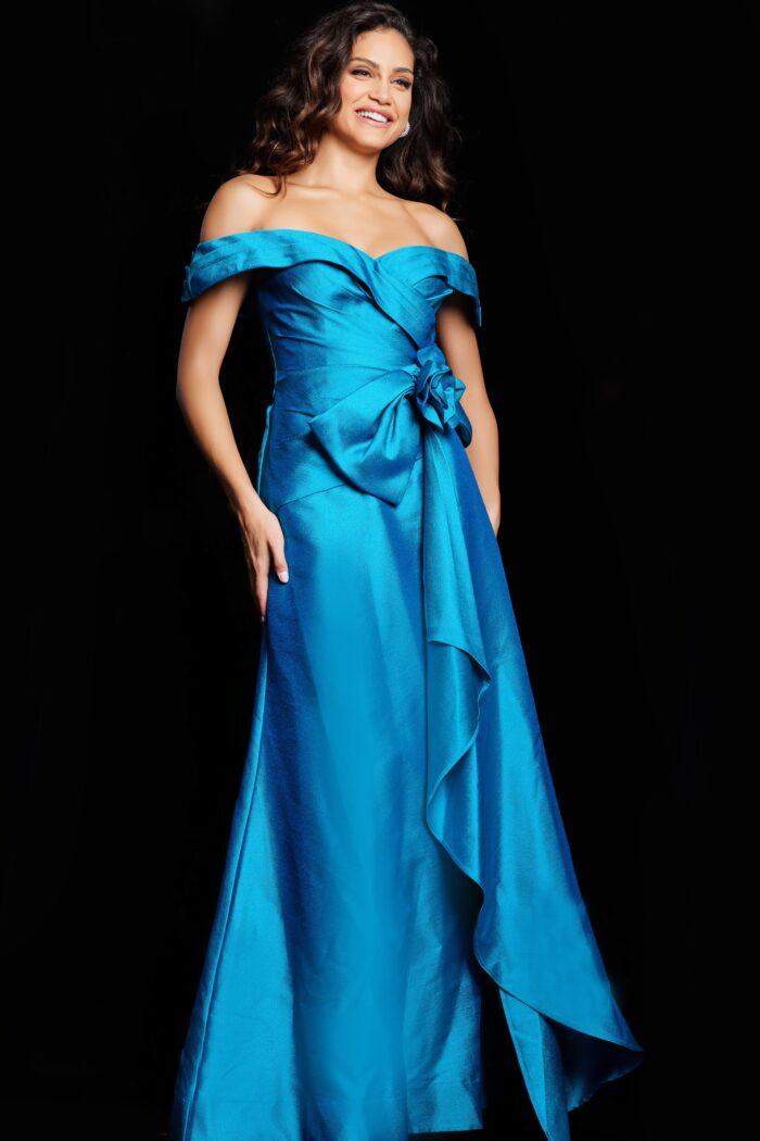 Formal Dresses A Line Long Peacock Ruffle Formal Dress  Peacock