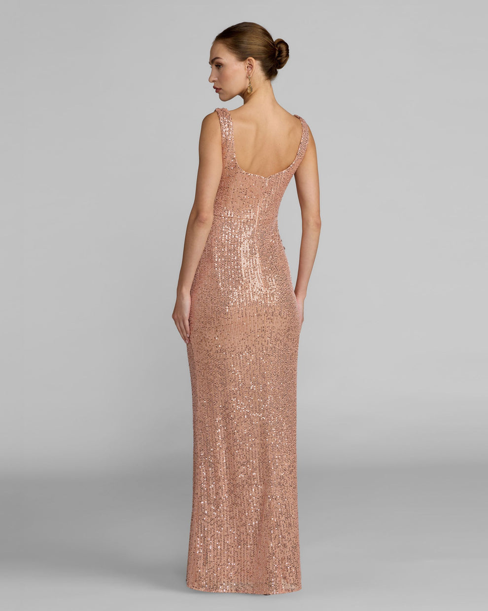 Square Floor-Length Sequin Evening Sheath Mac Duggal 37104