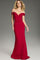 Formal Dresses Beaded Long Scalloped Neckline Formal Dress Cranberry