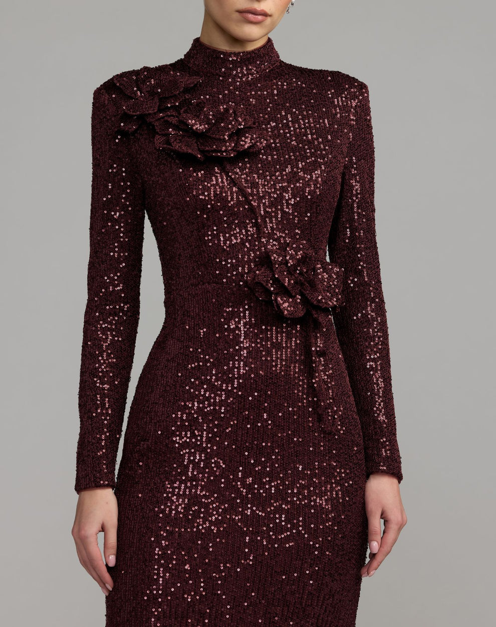 Crew/High-Neck Floor-Length Sequin Formal Mermaid Mac Duggal 37157