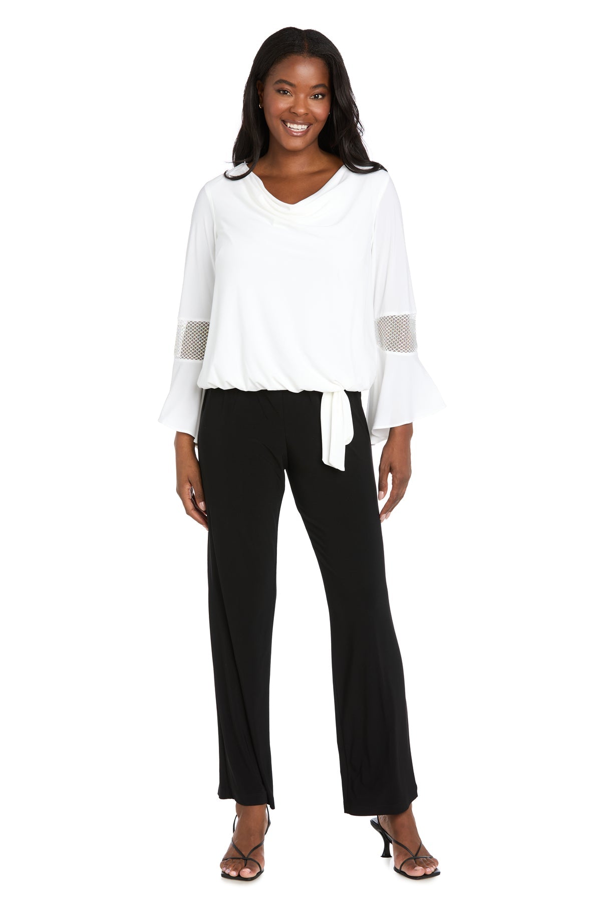 Top Long Ruffle Sleeve Top Ivory