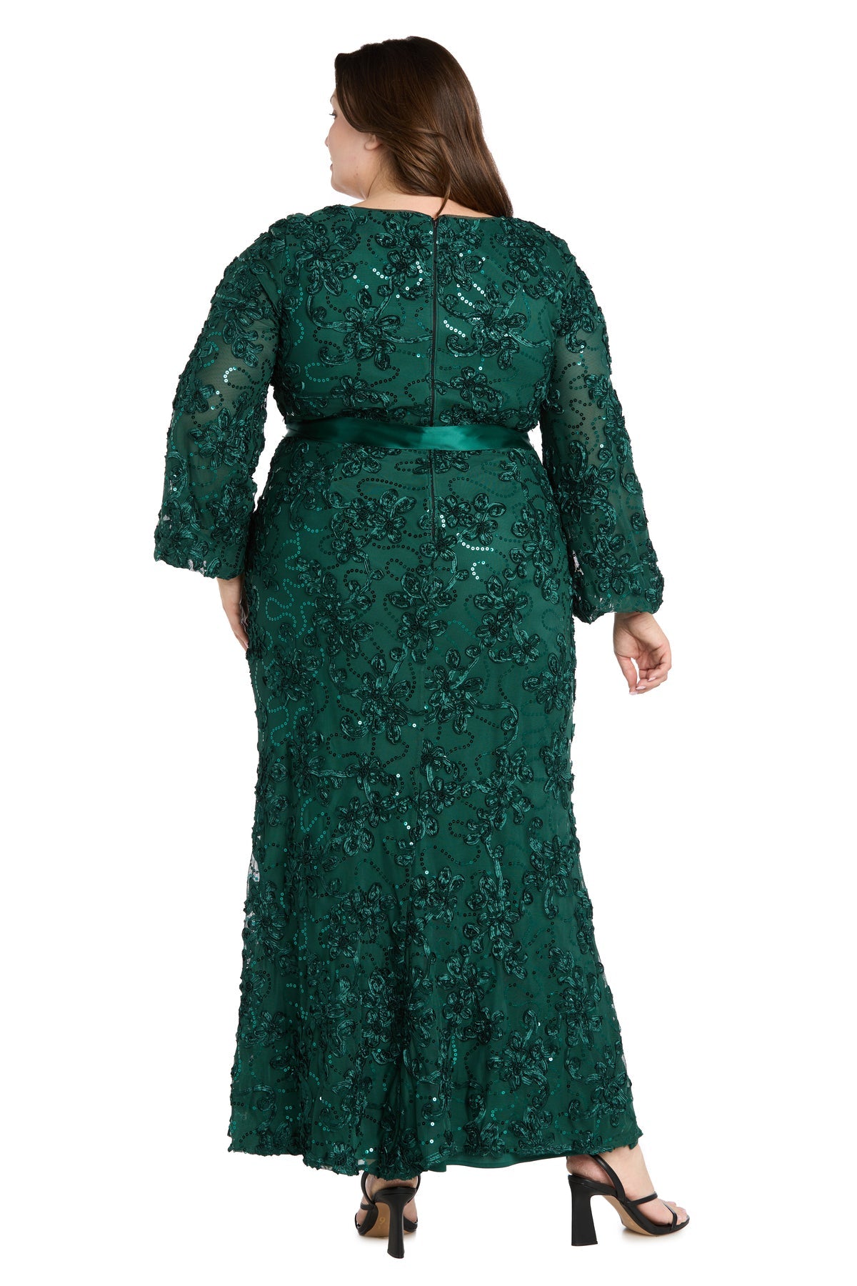 R&M Richards 3725w Long Formal Floral Print Evening Plus Size Dress