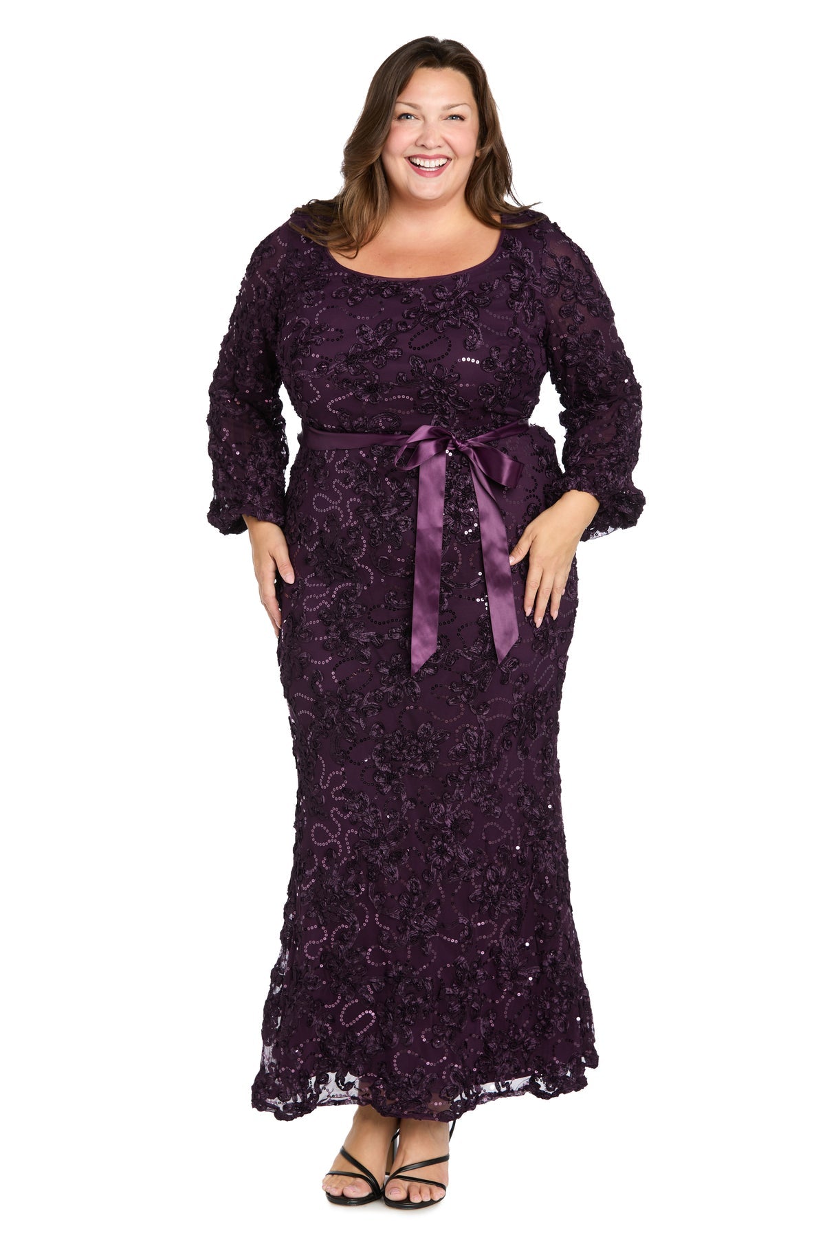 Floral Print Plus Size Dress Evening R&M Richards 3725W