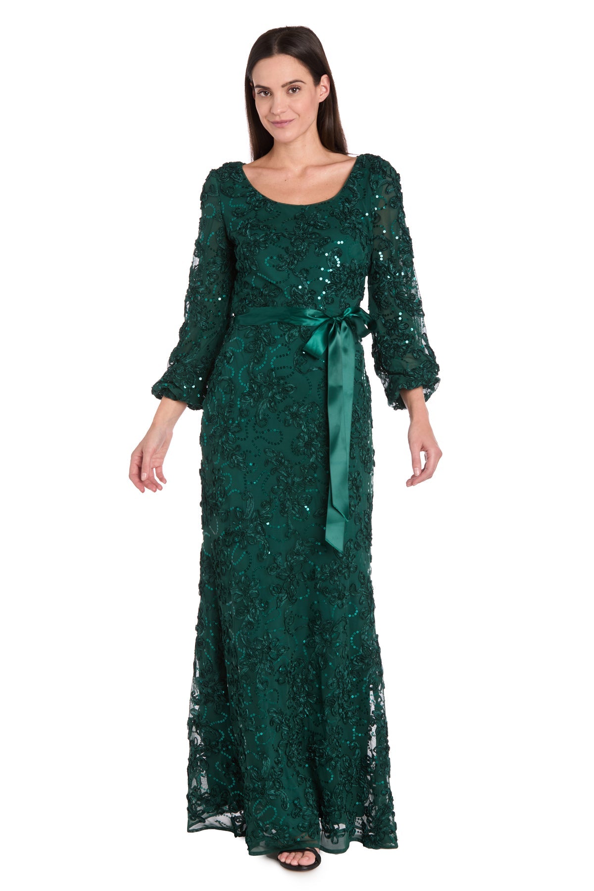 Mother of the Bride Dresses 3D Long Formal Floral Evening Dress Hunter