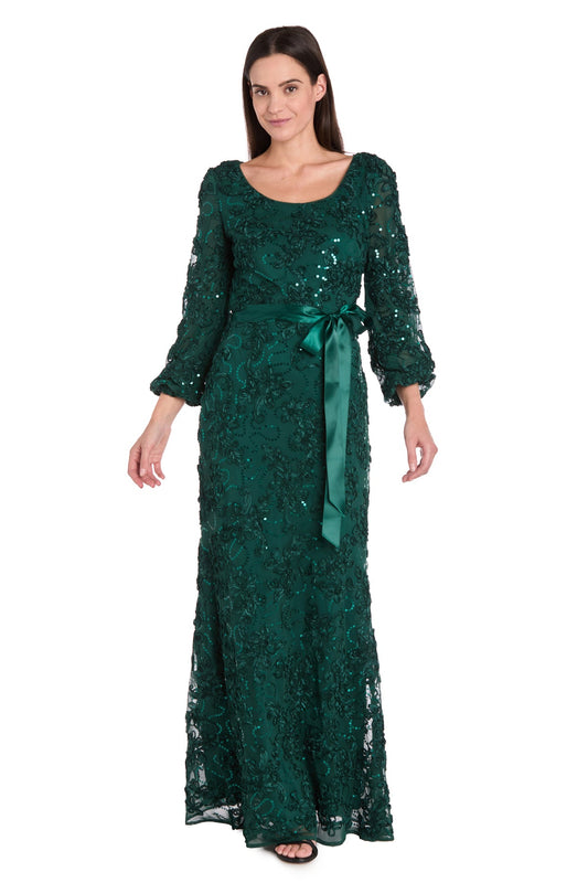 Formal Dresses 3D Long Formal Floral Evening Dress Hunter