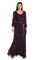 Formal Dresses 3D Long Formal Floral Evening Dress Plum