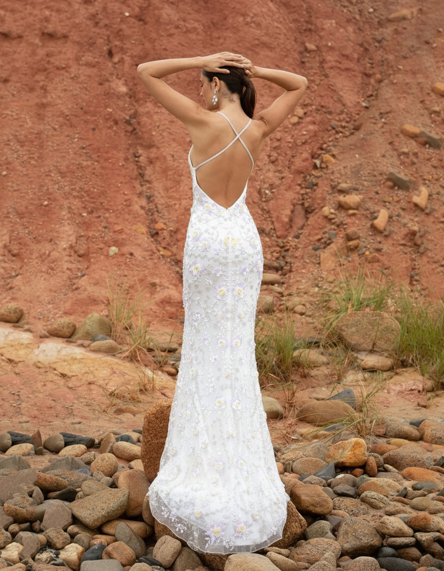 Prom Dresses Formal Beaded Long Prom Dress Ivory