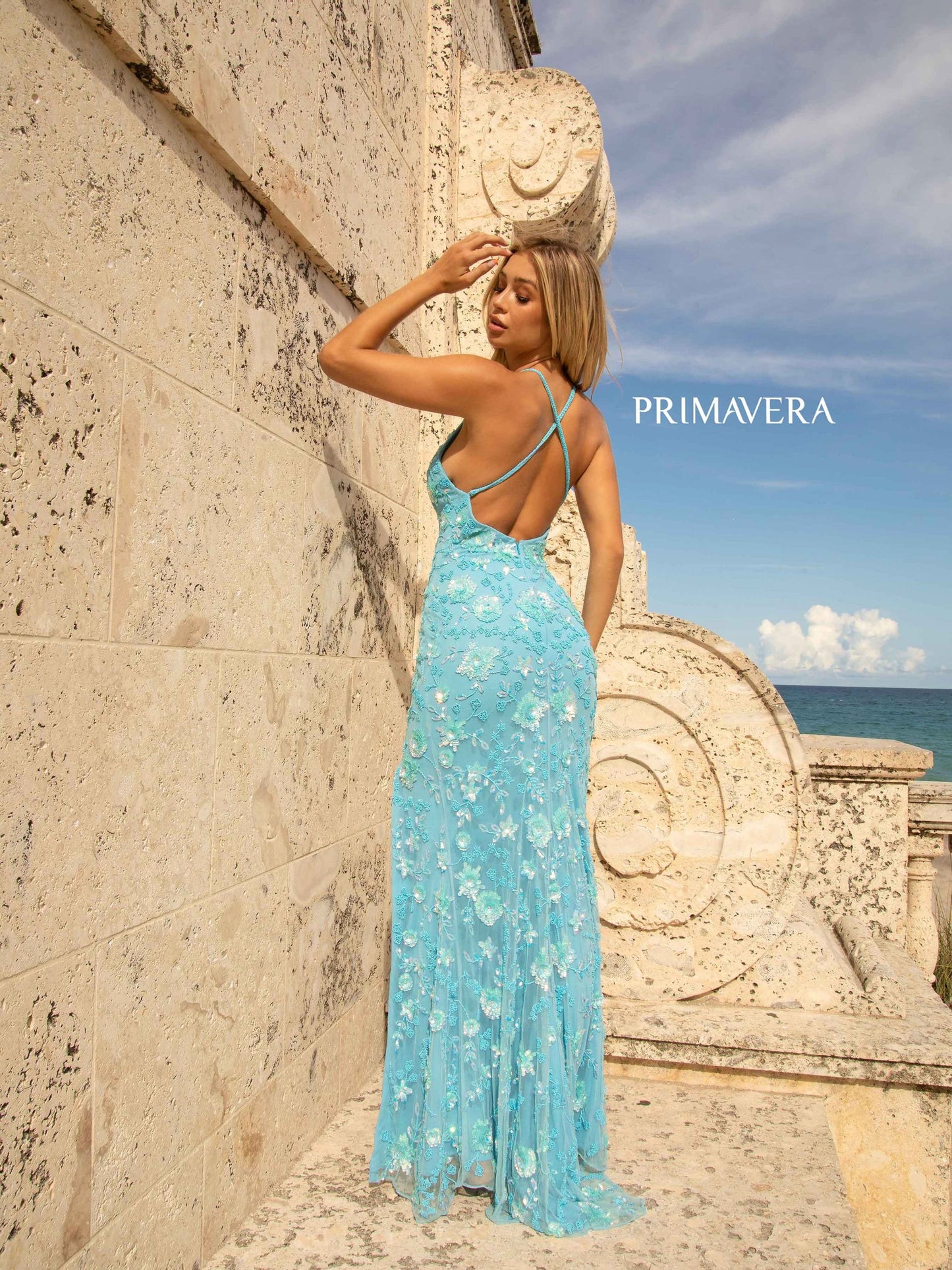 Prom Dresses Formal Fitted Beaded Long Prom Dress Turquoise