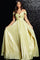 Prom Dresses A Line Long Formal Pleated Metallic Prom Dress Yellow