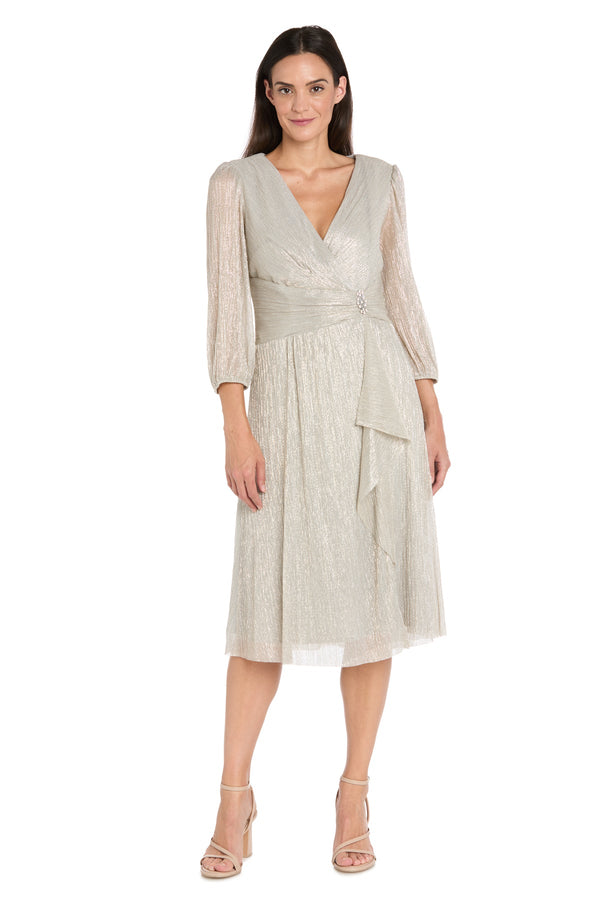 Short Metallic Dress Cocktail R&M Richards 3741