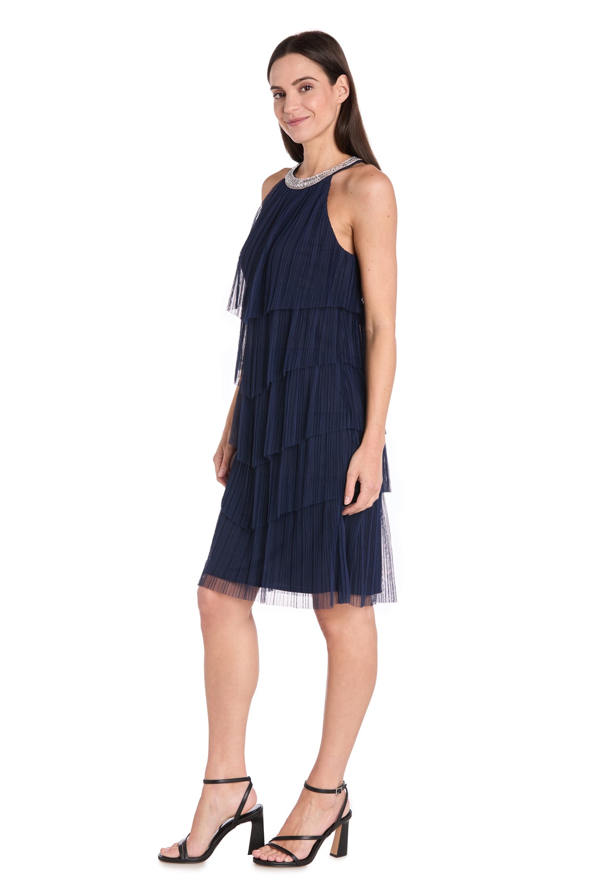 Homecoming Dresses Short Petite Homecoming Ruffle Cocktail Dress Navy
