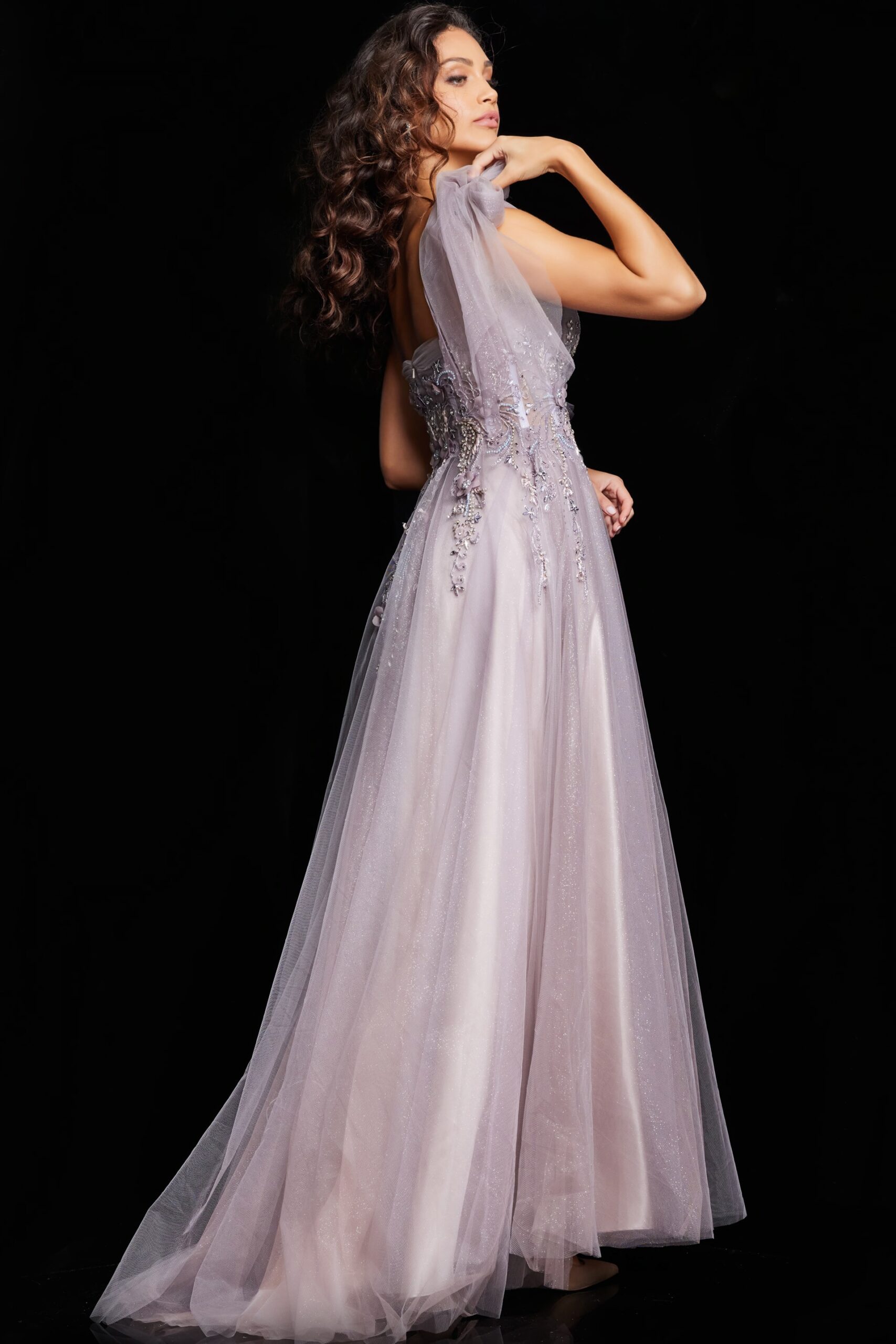 Formal Dresses Long Beaded Formal A Line Corset Evening Dress Mauve