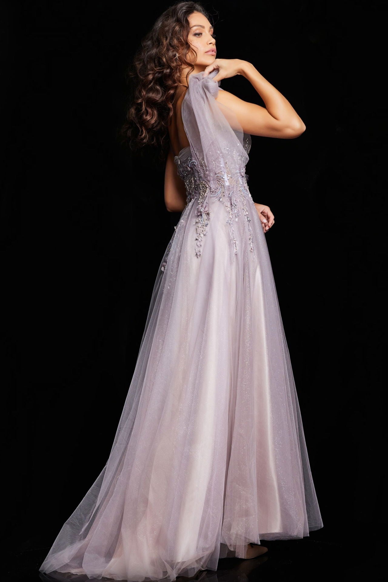 Formal Dresses  Long Beaded Formal A Line Evening Dress Mauve
