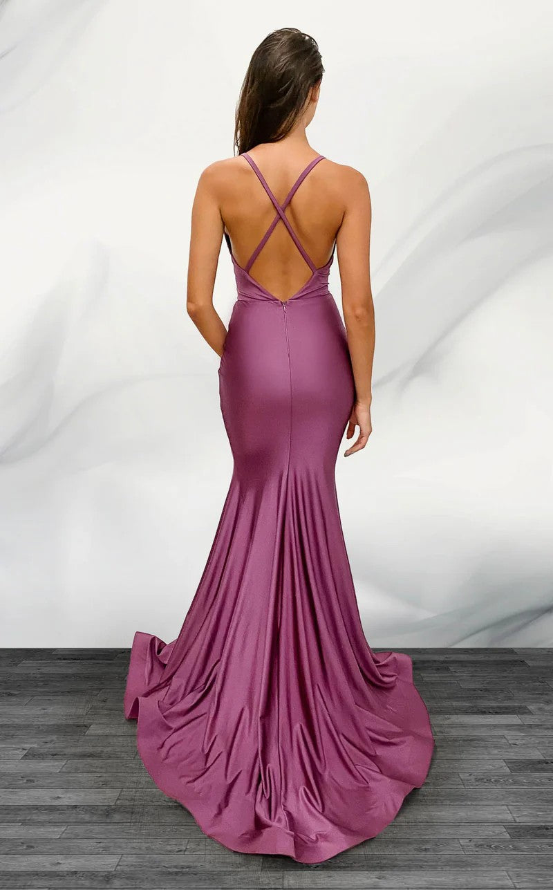 Jessica Angel 374 Fitted Prom Long Formal Slit Dress