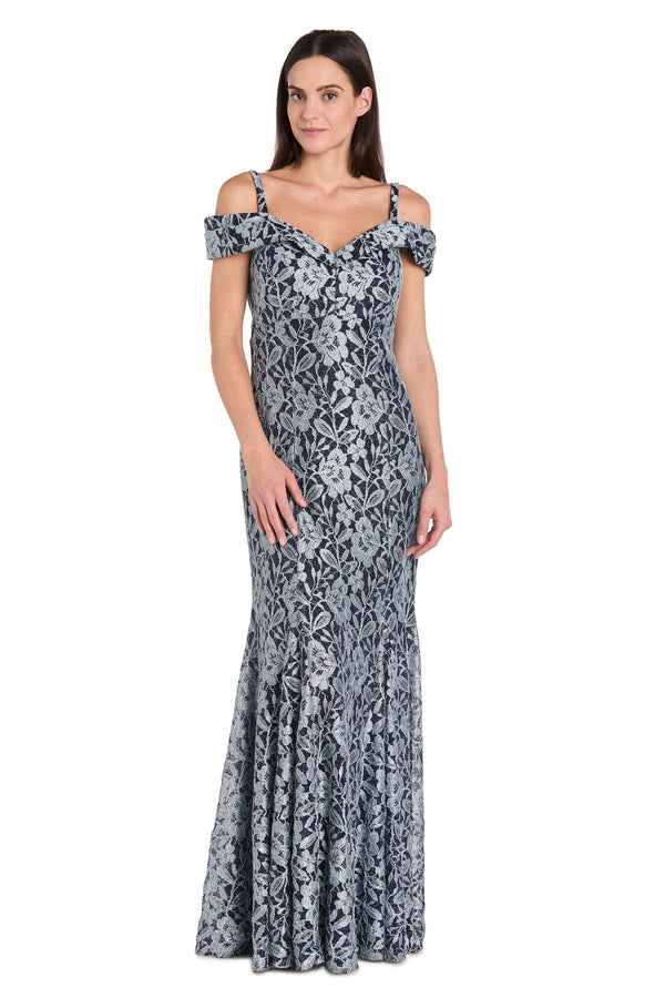 Glitter Long Lace Formal Dress R&M Richards 3754