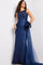 Formal Dresses Long Formal Beaded Lace Evening Dress Navy
