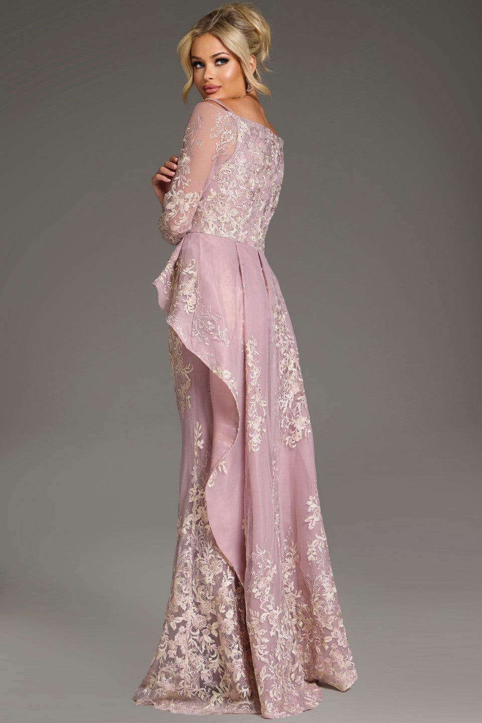 Formal Dresses Long Mermaid Formal Peplum Evening Dress Mauve